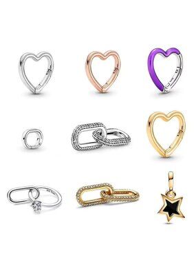 PANDORA Oval link Pandora Bracelet Silver Gold Rose